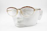 Paloma Picasso 3844 41 Made in Austria, Vintage rare eyewear frame, Oval Golden hot tones brows, New Old Stock 1980s