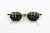 Oval vintage sunglasses shades white opaque & Black, LOOK mod. 114 , New Old Stock 1980s