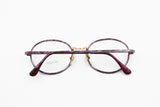 EGOS eyewear frame made in Italy, crazy violet dappled metallized color, Round women frame, New Old Stock 1980s