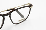 Concorde Carbonyl wayfarer wooden effect glasses eyeglasses, leater temple tips, New Old Stock 1980s