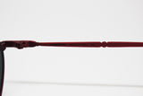 Red satin THINK PINK sunglasses glasses with black oval lenses, iridescent frame ful vue deadstock vintage 90s