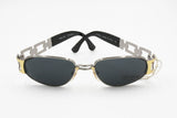 Cotton Club 975 col. 2 Vintage Sunglasses oval high design, Gunmetal & Golden Luxury style, New Old Stock 1990s