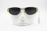 Cotton Club 975 col. 2 Vintage Sunglasses oval high design, Gunmetal & Golden Luxury style, New Old Stock 1990s