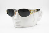 Cotton Club 975 col. 2 Vintage Sunglasses oval high design, Gunmetal & Golden Luxury style, New Old Stock 1990s