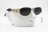 Cotton Club 975 col. 2 Vintage Sunglasses oval high design, Gunmetal & Golden Luxury style, New Old Stock 1990s