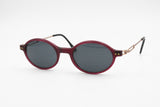 Sisley mod. SLY 302 OXS vintage sunglasses little round burgundy red and bronze, New Old Stock 1990s