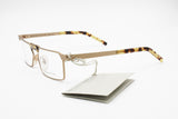 Geometric havana eyeglass frame Augusto Valentini made in Italy, New Old Stock 1980s