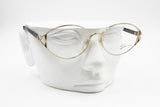 Genny 589 5007 Women Vintage Eyeglasses frame, Golden & Black designer temples, New Old Stock 1980s