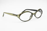 MAX MARA MM50 womens eyeglass frame oval bug-eye, Green/Golden veined, New Old Stock 1990s
