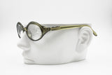 MAX MARA MM50 womens eyeglass frame oval bug-eye, Green/Golden veined, New Old Stock 1990s