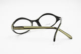 MAX MARA MM50 womens eyeglass frame oval bug-eye, Green/Golden veined, New Old Stock 1990s