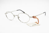 John Lennon JLS 102 classic and elegant oval silver metal eyeglasses frames made in Italy, New Old Stock 1990s