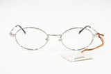 John Lennon JLS 102 classic and elegant oval silver metal eyeglasses frames made in Italy, New Old Stock 1990s