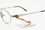 John Lennon JLS 102 classic and elegant oval silver metal eyeglasses frames made in Italy, New Old Stock 1990s
