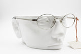 John Lennon JLS 102 classic and elegant oval silver metal eyeglasses frames made in Italy, New Old Stock 1990s