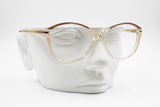 Vintage 80s Cat eye women acetate frame Atelier Gianino by Trevi mod. 559, Clear, Cream & Bronze, Deadstock