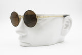 Hip round Golden Black Vintage Sunglasses, Apollo Optik 25181, Rare and cool, New Old Stock 1980s
