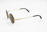 Hip round Golden Black Vintage Sunglasses, Apollo Optik 25181, Rare and cool, New Old Stock 1980s