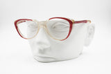 Red-Clear cat eye womens eyeglass frame, Desa mod. 291, little cat eye glasses, New Old Stock 1980s