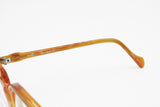 INDO Boutique oversize squared-rectangular Eyeglass-Sunglasses Frame, Caramel & Golden eyebrows, New Old Stock 1970s