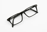 FOVES classic Italian Black Optical frame Prescription glasses, Rectangular eyeglasses, New Old Stock 1980s