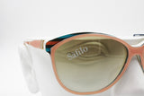 Iconic SAFILO ARLECCHINO sunglasses pale pink with white inner, shaded green lenses, New Old Stock