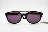 Equipe Vista Italian Vintage sunglasses round panto with bridge, black & Gold, New Old Stock 1980s