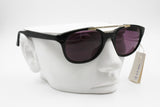 Equipe Vista Italian Vintage sunglasses round panto with bridge, black & Gold, New Old Stock 1980s