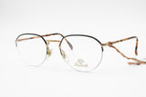Vintage Façonnable Mod. Donna col. 717 51-19 semi rimless frame golden & black, Hand made in France, New Old Stock