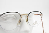 Vintage Façonnable Mod. Donna col. 717 51-19 semi rimless frame golden & black, Hand made in France, New Old Stock
