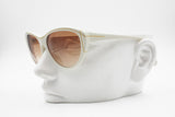 ZEISS West Germany Vintage White cat eye sunglasses, golden holes, Rockabilly luxury style, New Old Stock 80s