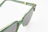 STING collection by AK Vintage Sunglasses green & golden braided, Round cat eye sunglasses, New Old Stock 1970s