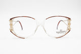 Rare Valentino Garavani eyewear frame mod. V191 , Metal & clear acetate C decor rims , New Old Stock 80s