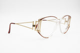 Rare Valentino Garavani eyewear frame mod. V191 , Metal & clear acetate C decor rims , New Old Stock 80s