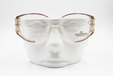 Rare Valentino Garavani eyewear frame mod. V191 , Metal & clear acetate C decor rims , New Old Stock 80s
