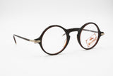 West Coast vintage eyeglass frame round, darken brown acetate, modern design restyle panto, New Old Stock 1980s