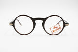 West Coast vintage eyeglass frame round, darken brown acetate, modern design restyle panto, New Old Stock 1980s