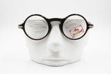West Coast vintage eyeglass frame round, darken brown acetate, modern design restyle panto, New Old Stock 1980s