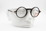 West Coast vintage eyeglass frame round, darken brown acetate, modern design restyle panto, New Old Stock 1980s