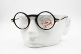 West Coast vintage eyeglass frame round, darken brown acetate, modern design restyle panto, New Old Stock 1980s