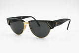 Atelier Gabrielli mod. 134 handmade Vintage Italian Sunglasses wayfarer strass, Golden metal womens, New Old Stock 1970s