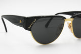 Atelier Gabrielli mod. 134 handmade Vintage Italian Sunglasses wayfarer strass, Golden metal womens, New Old Stock 1970s