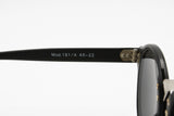 Robert La Roche Vienne round black panto sunglasses, chiseled nose and arrows, New Old Stock 1980s