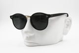 Robert La Roche Vienne round black panto sunglasses, chiseled nose and arrows, New Old Stock 1980s