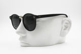 Robert La Roche Vienne round black panto sunglasses, chiseled nose and arrows, New Old Stock 1980s