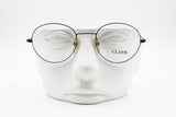 Clark by Trevi 720 48-18 black round eyeglass frame slim metal, Vintage New old Stock 1980s