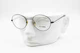 Clark by Trevi 720 48-18 black round eyeglass frame slim metal, Vintage New old Stock 1980s