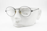 Clark by Trevi 720 48-18 black round eyeglass frame slim metal, Vintage New old Stock 1980s