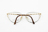 Paloma Picasso Made in Austria 3838 42 Vintage elegant Eyeglasses frame, Silver & Golden pyramids, New Old Stock 1980s