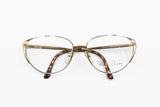 Paloma Picasso Made in Austria 3838 42 Vintage elegant Eyeglasses frame, Silver & Golden pyramids, New Old Stock 1980s